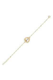 Gold Finish Semi-Precious Stone Bracelet In Sterling Silver