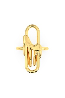 Gold Finish Mercury Elitia Ring In Sterling Silver
