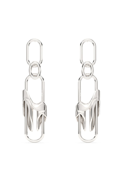White Finish Mercury Elitia Dangler Earrings In Sterling Silver