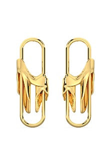 Gold Finish Mercury Elitia Stud Earrings In Sterling Silver