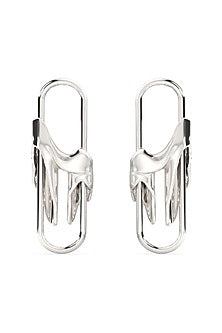 White Finish Mercury Elitia Stud Earrings In Sterling Silver