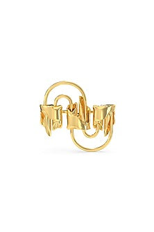 Gold Finish Mercury Valor Ring In Sterling Silver