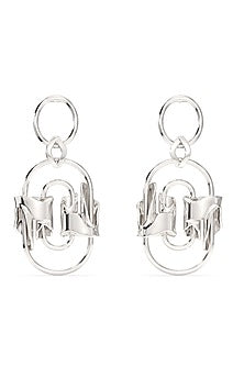 White Finish Mercury Valor Dangler Earrings In Sterling Silver