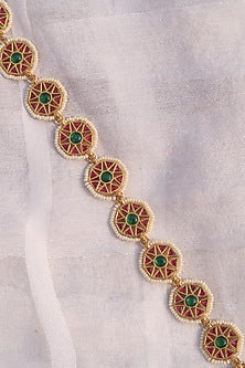 Gold Plated Jadau Kundan Polki Mathapatti