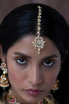 Gold Plated Jadau Kundan Polki Maang Tikka