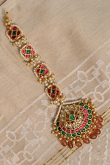 Gold Plated Jadau Kundan Polki Maang Tikka