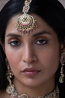 Gold Plated Jadau Kundan Polki Maang Tikka