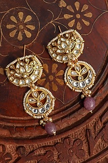 Gold Plated Jadau Kundan Polki Long Necklace Set