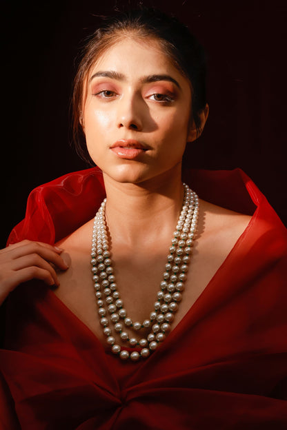 Gold Finish Pearl Necklace