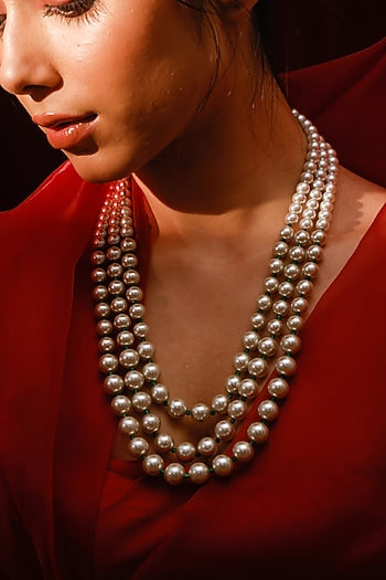 Gold Finish Pearl Necklace