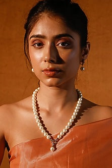 Gold Finish Kundan Polki & Multi-Colored Stone Mala Set