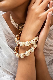 Gold Finish Kundan Polki Kada