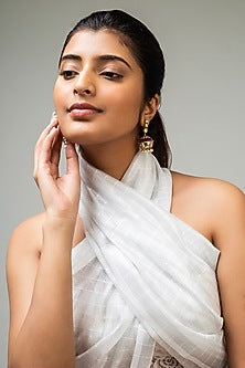 Gold Finish Multi-Colored Kundan Polki Dangler Earrings