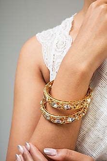 God Finish White Kundan Polki Ring