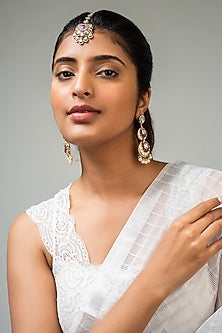 God Finish Kundan Polki & Red Stone Maangtikka