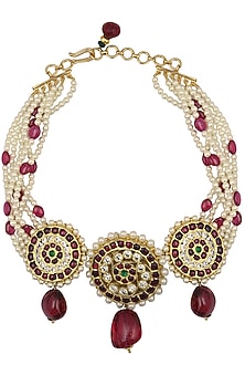 Ruby Pearl and Kempstone Multistrand Necklace