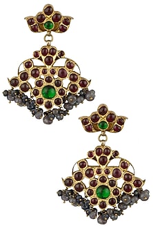 Gold Leafing Dangler Earrings