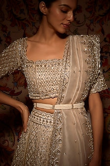 Gold Finish Kundan Polki Waist Belt