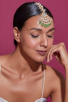Gold Finish Kundan Polki Maang Tikka