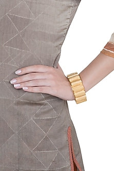 Gold Plated Contemporary Gajredar Bangle