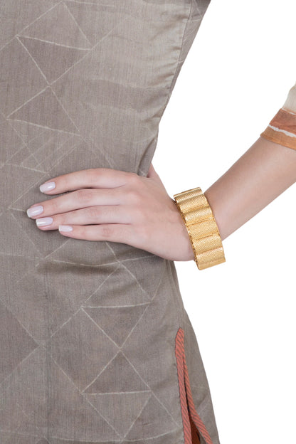 Gold Plated Contemporary Gajredar Bangle