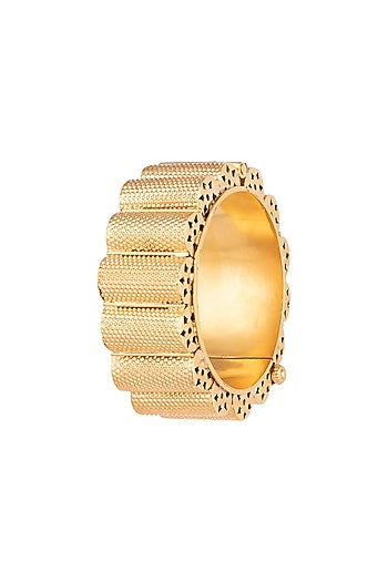 Gold Plated Contemporary Gajredar Bangle