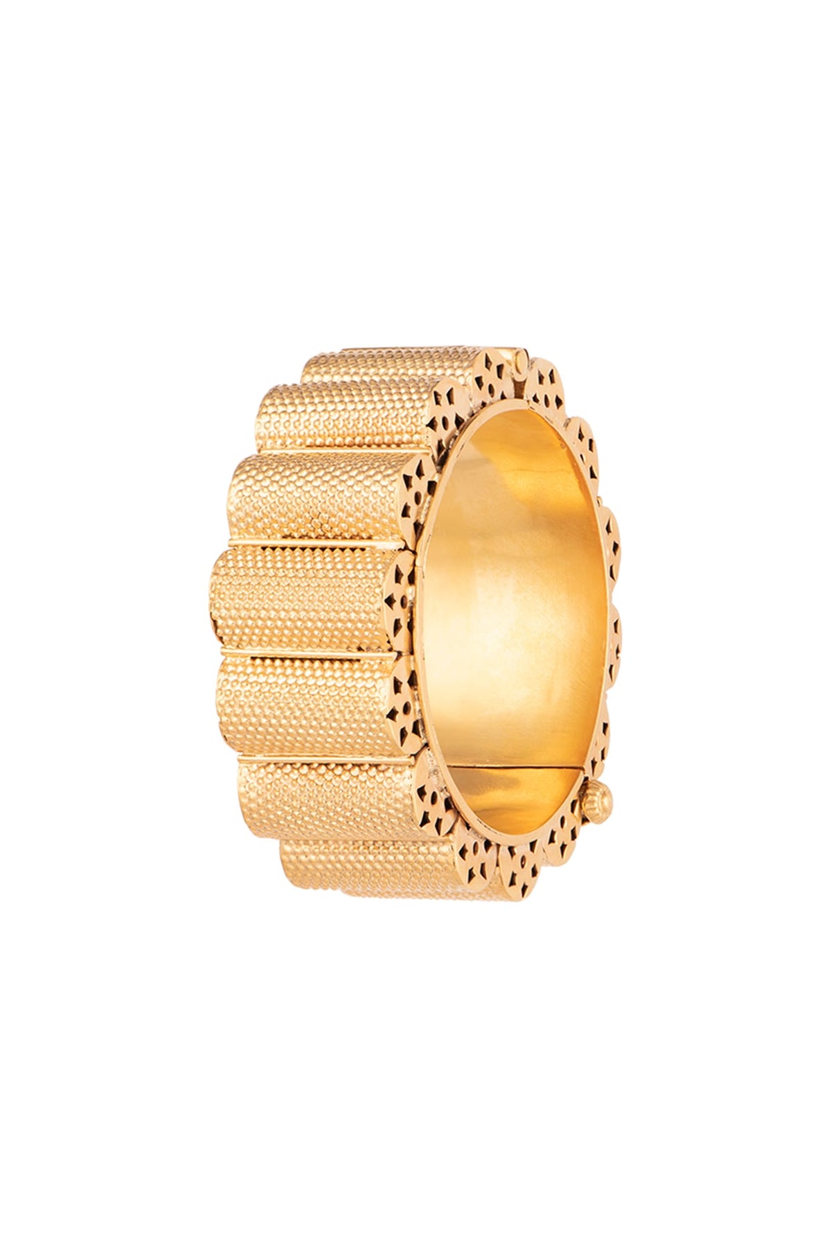 Gold Plated Contemporary Gajredar Bangle