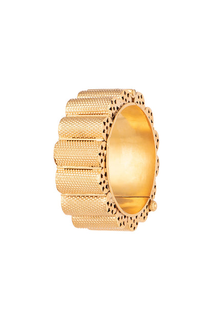 Gold Plated Contemporary Gajredar Bangle