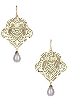 Gold Plated Paisley Motif Earrings