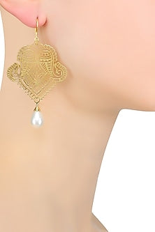 Gold Plated Paisley Motif Earrings