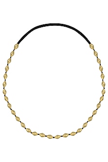 Gold Plated Single Strand Dholki Beads Necklace