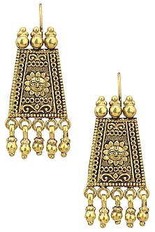 Gold Plated Trapezoid Shaped Earrings
