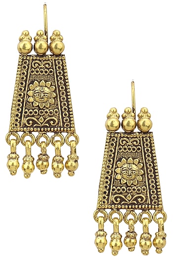 Gold Plated Trapezoid Shaped Earrings