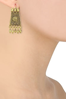 Gold Plated Trapezoid Shaped Earrings