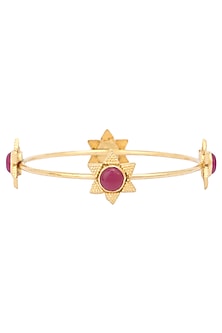 Gold Plated Floral Cuff Bangle