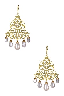 Gold Plated Unique Bell Shape Fish Hook Earrings