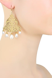 Gold Plated Unique Bell Shape Fish Hook Earrings
