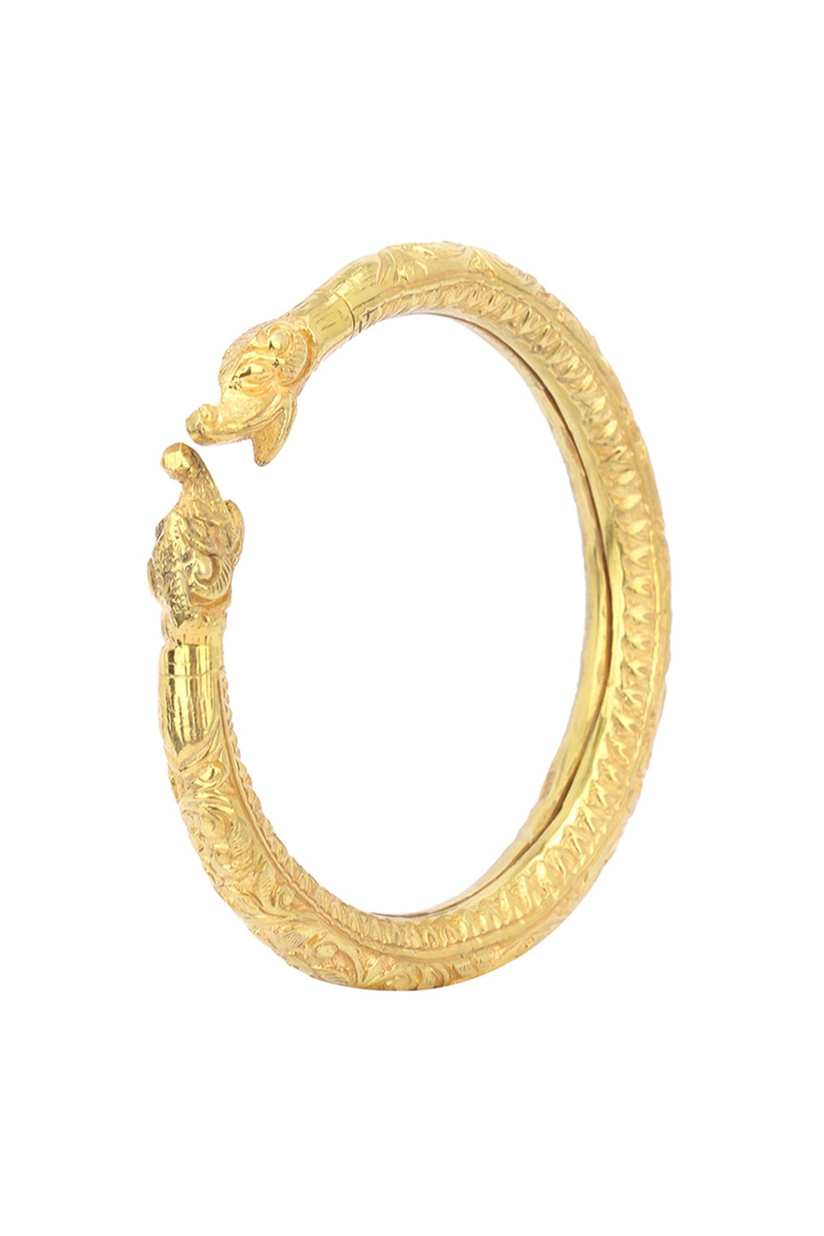 Gold Plated Elephant Motif Bangle