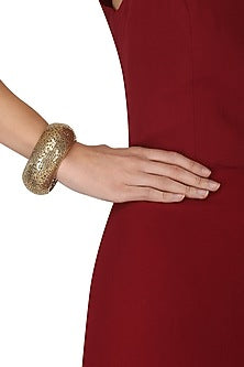 Gold Plated Filigree Cutwork Bangle