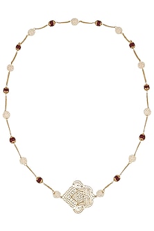 Gold Plated Indian Motif "Kairi" Or Paisley Filigree Pendant Necklace