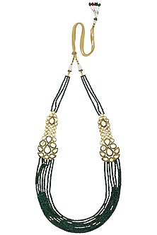 Gold Finish Polki Multilayer String Necklace