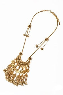 Antique Gold Plated Faux Pearl Necklace