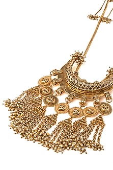 Antique Gold Plated Faux Pearl Necklace