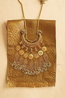 Antique Gold Plated Faux Pearl Necklace