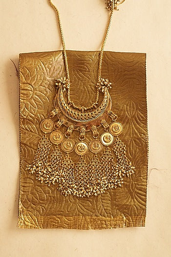 Antique Gold Plated Faux Pearl Necklace