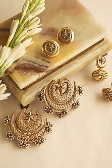 Gold Plated Faux Pearl Stud Earrings