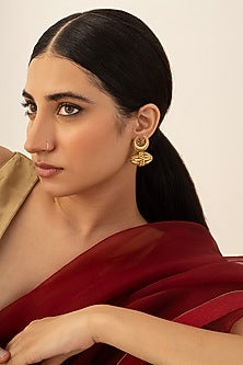 Antique Gold Plated Stud Earrings