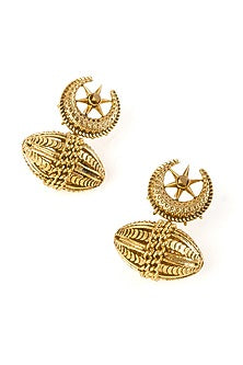 Antique Gold Plated Stud Earrings