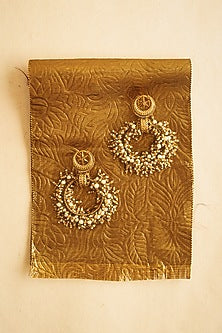Gold Plated Faux Pearl Dangler Earrings