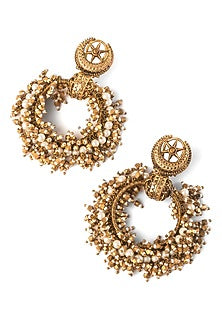 Gold Plated Faux Pearl Dangler Earrings